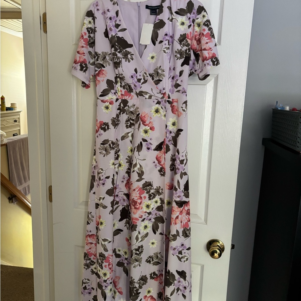 French Connection Cream Puff Sleeve Maxi Dress